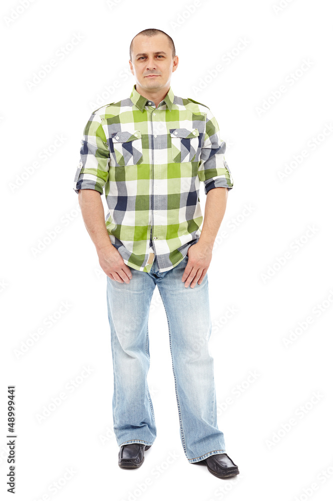 Full length of a casual man on white Full length of a casual man on white