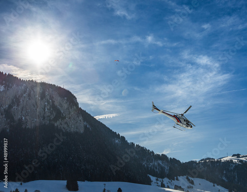 A Helicopter In Swiss Alps