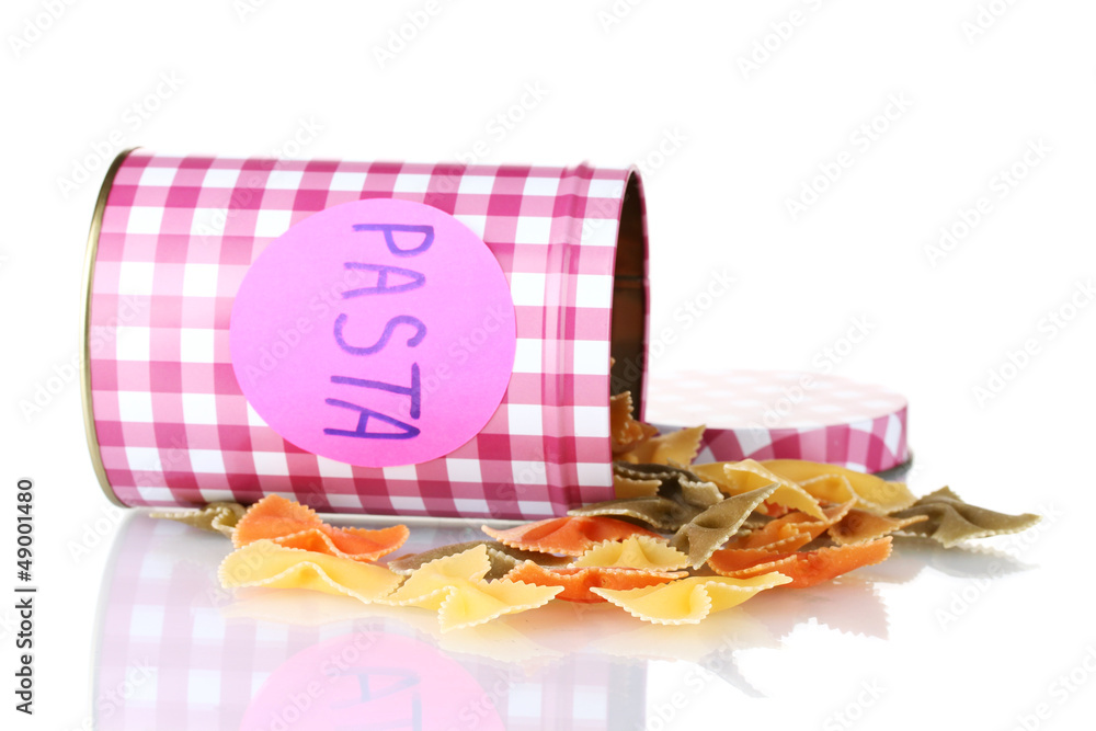 Pasta container isolated on white Pasta container isolated on white