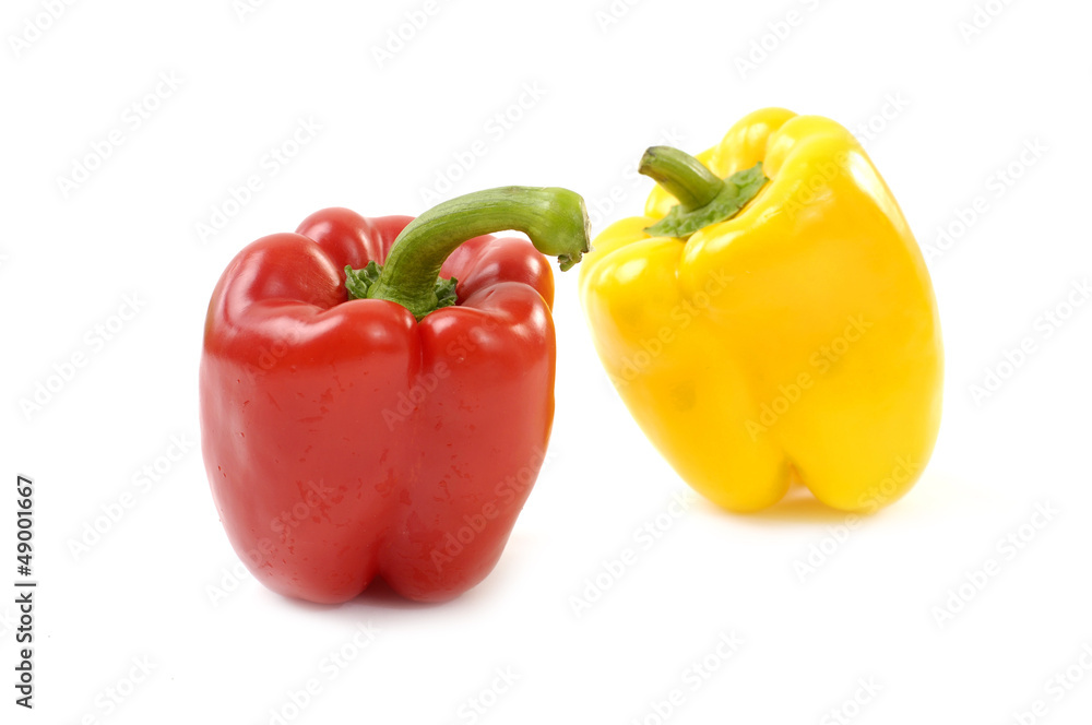 Yellow and red paprika-close up Yellow and red paprika-close up
