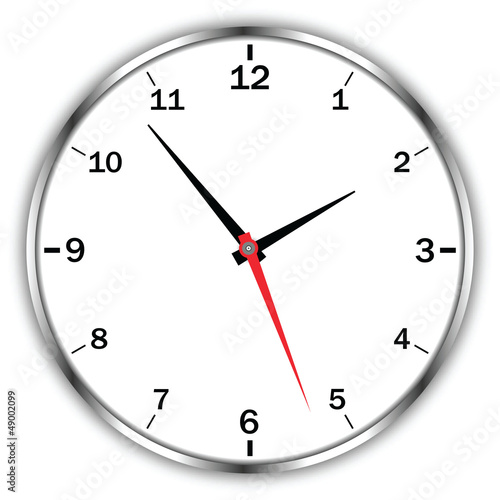 Clock on white background