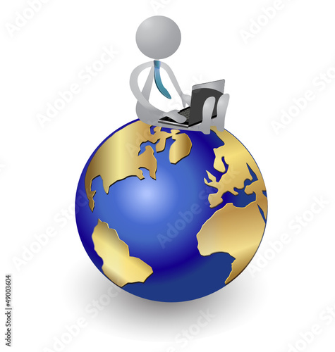 People working on the world logo design