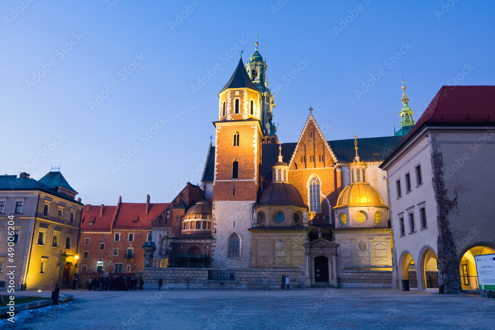 Fototapeta premium Wawel at night, Cracow, Poland