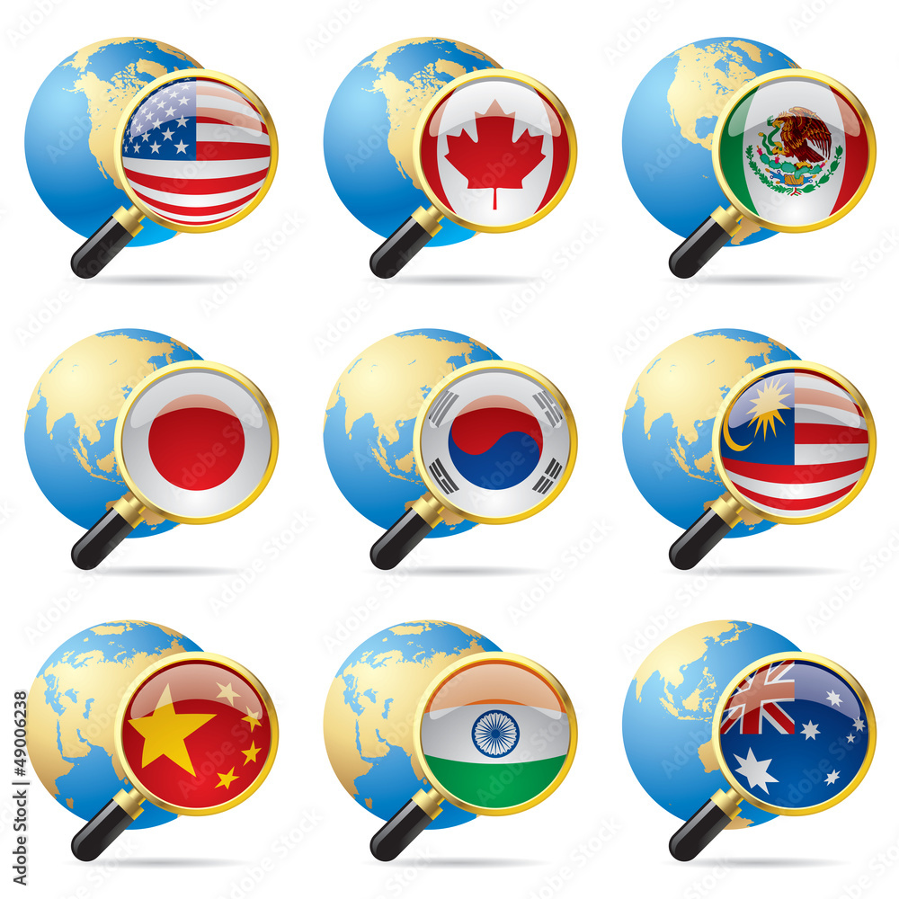 World Flag Icons Stock Vector Adobe Stock