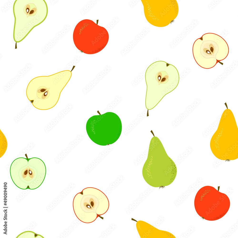 Seamless with apples and pears Seamless with apples and pears