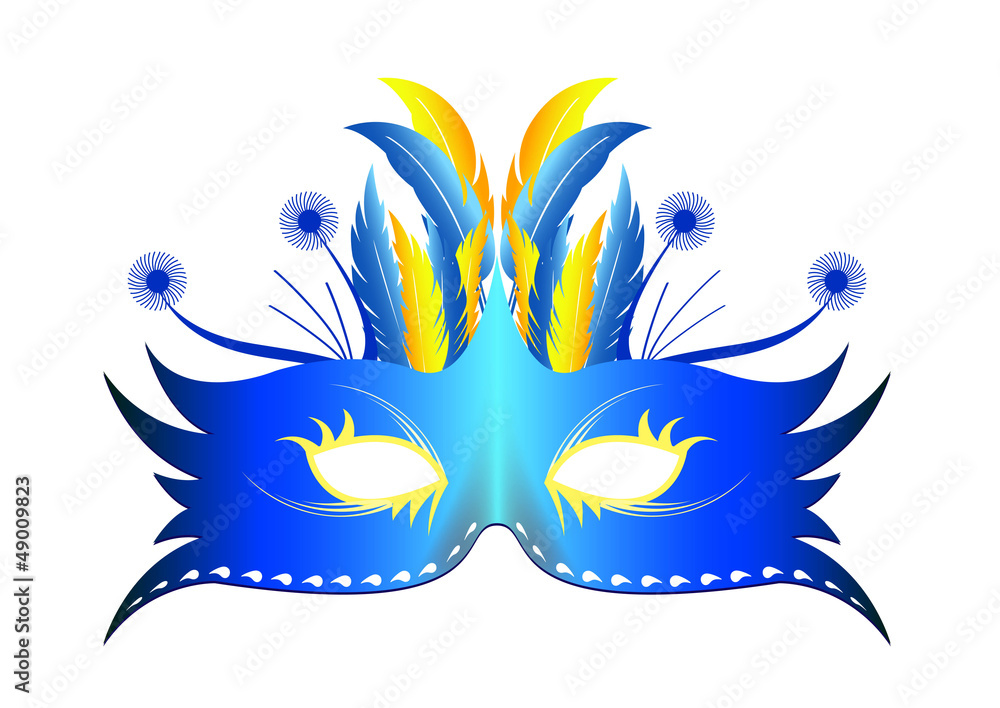 Masque plume Rio - Bleu - Carnaval Stock Vector | Adobe Stock