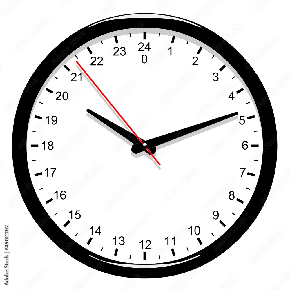Horloge 24 heures Stock Vector | Adobe Stock
