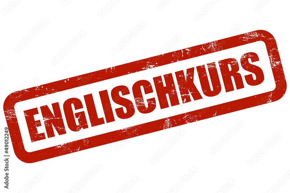 Grunge Stempel rot ENGLISCHKURS StockIllustration Adobe Stock