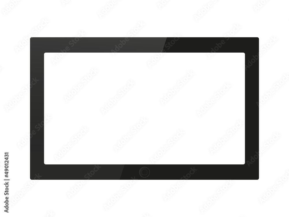 Black generic tablet pc on white background, 3d render.