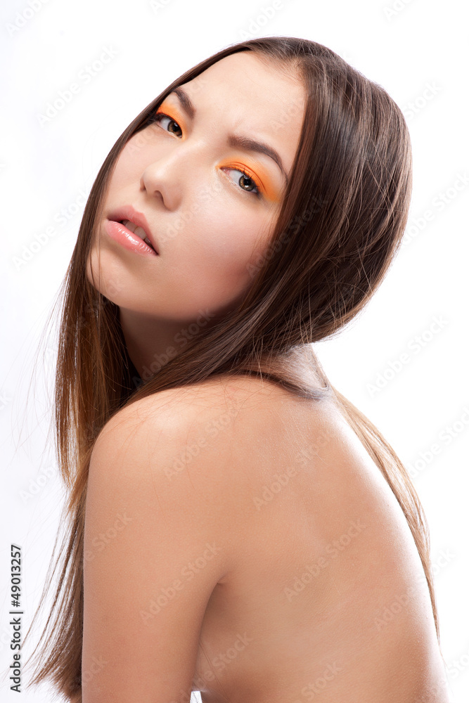 Asian woman beauty face closeup portrait Asian woman beauty face closeup portrait