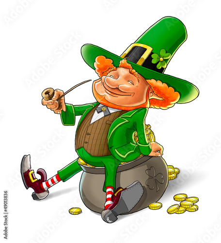 elf leprechaun smoking pipe for saint patrick's day