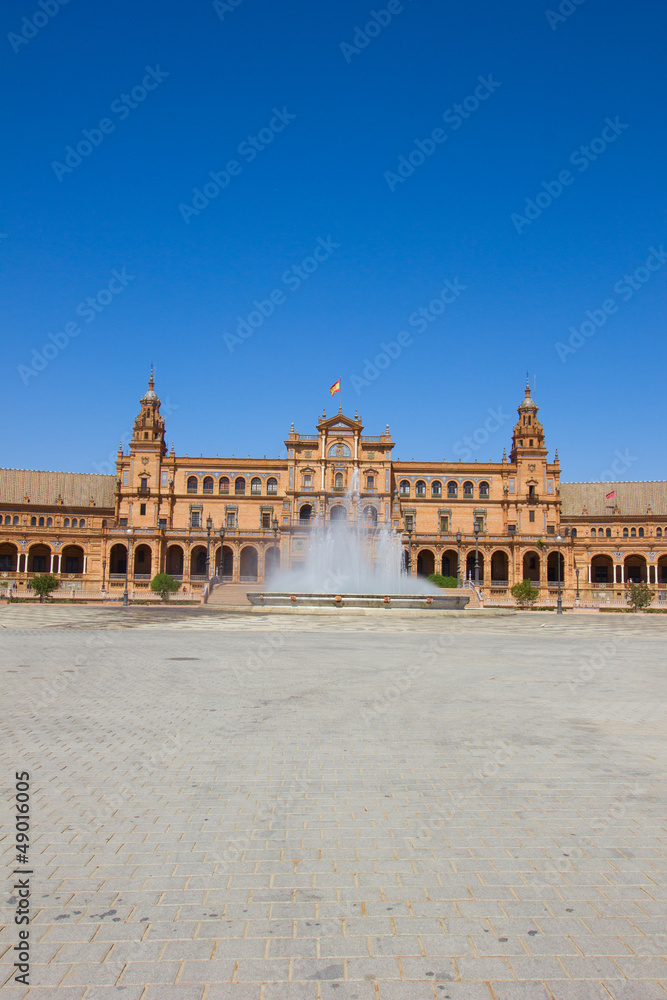 fountain of Plaza de Espana, Seville, Spain