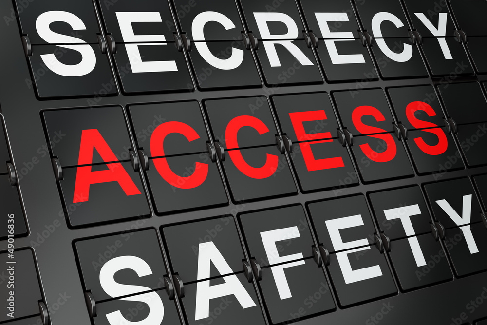 Security concept: Access on airport board Security concept: Access on airport board