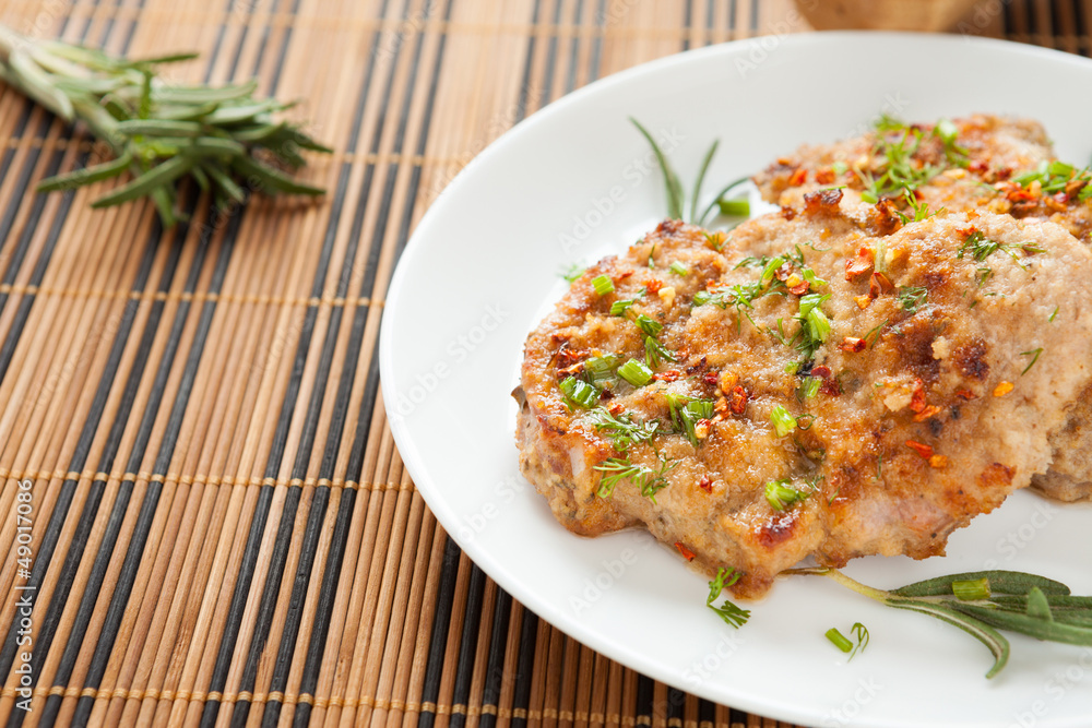 flavorful cutlet with chives