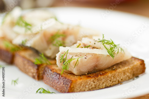 salted mackerel with grilled toast