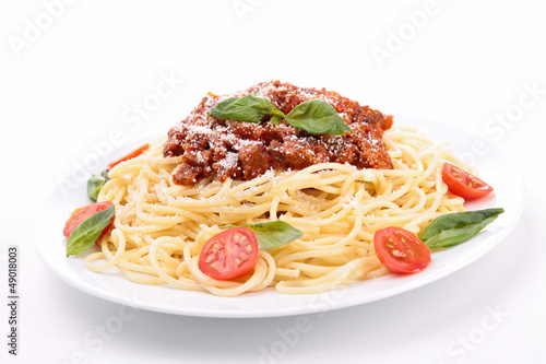 spaghetti with tomato sauce and meat