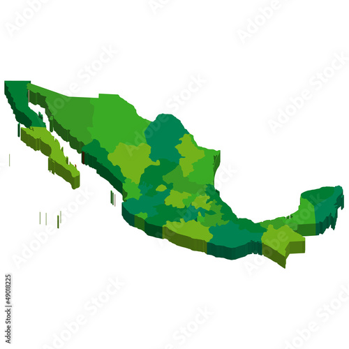 メキシコ　地図　３D　国