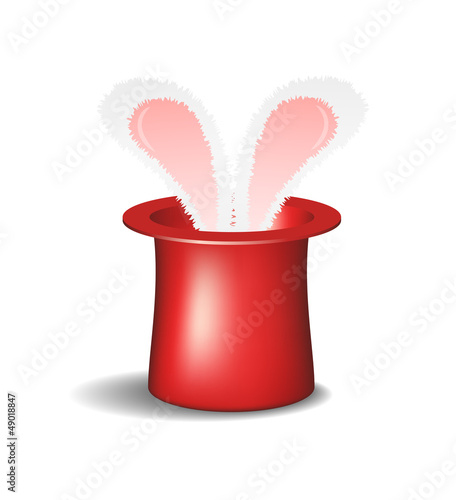 Magic hat with rabbit ears