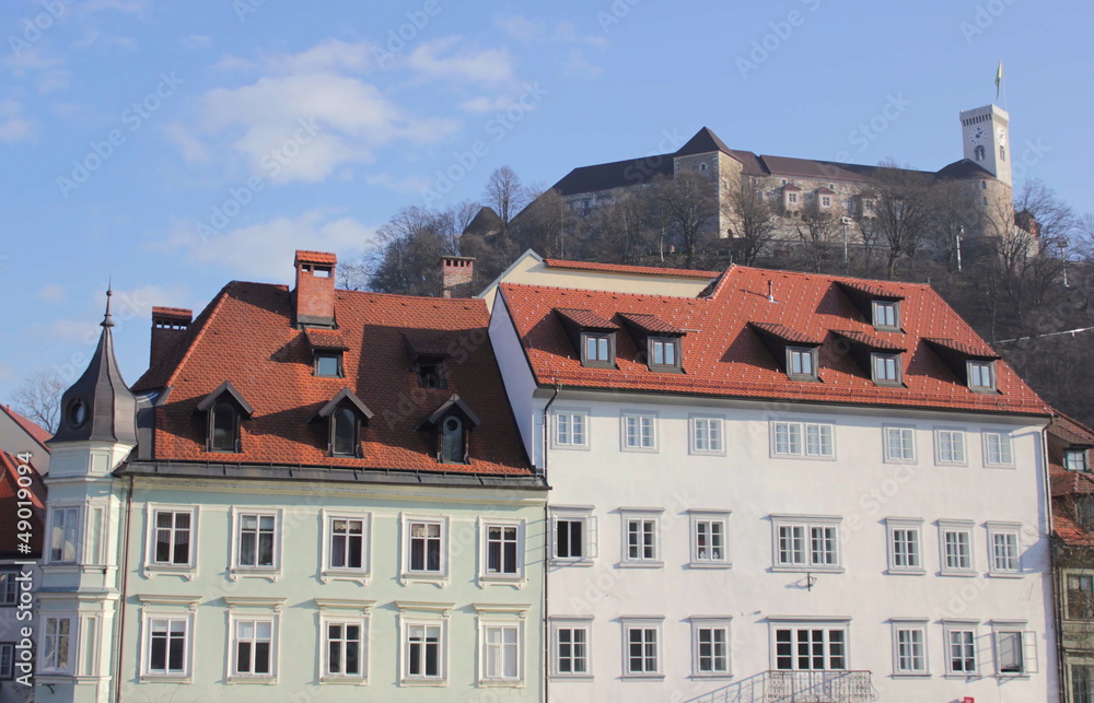Ljubljana facades and the castle