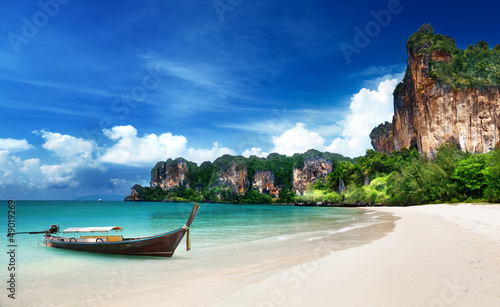 Railay beach in Krabi Thailand photo