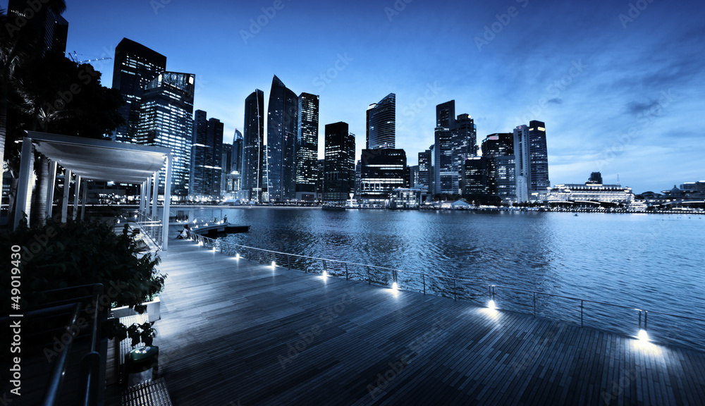 Fototapeta premium Singapore city in sunset time