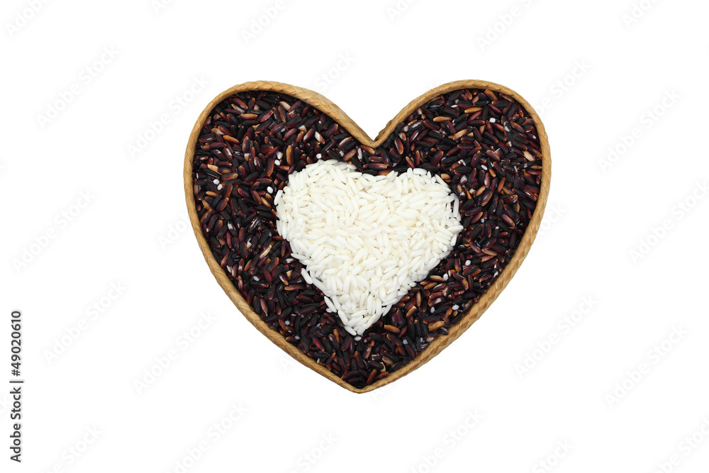 rice with heart shape rice with heart shape