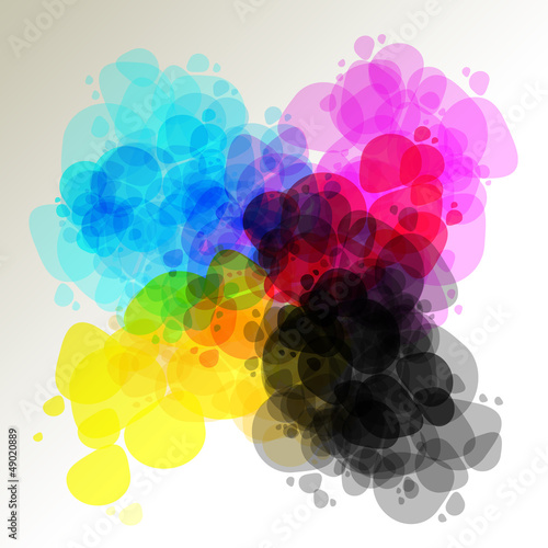 CMYK Wachsmalstifte Papier Aquarell cyan, magenta, yellow, key