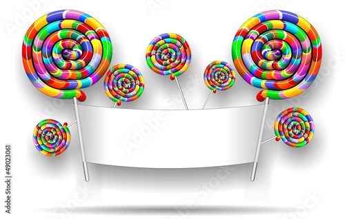 Lollipop Rainbow Party Banner-Chupa Chupa Arcobaleno Festa