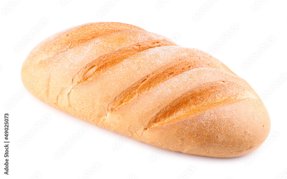 Long loaf on white background