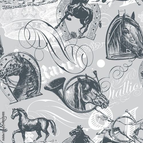 Horses Seamless Pattern