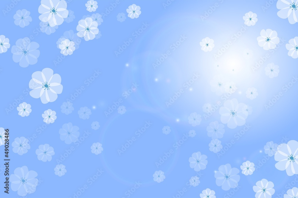 Blue floral background flower vector