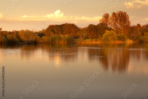 Autumn Lakeside Sunset