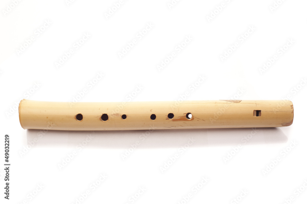 Bamboo flute isolated on white background Bamboo flute isolated on white background