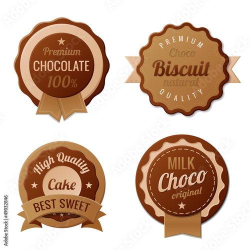 Chocolate Vintage Labels template collection. Retro vector.