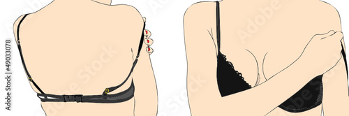 Donna in reggiseno nero