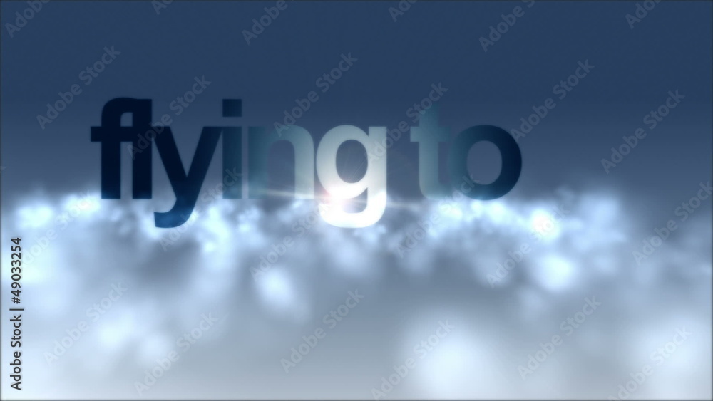 fantastic video – flying through clouds with text – loop HD