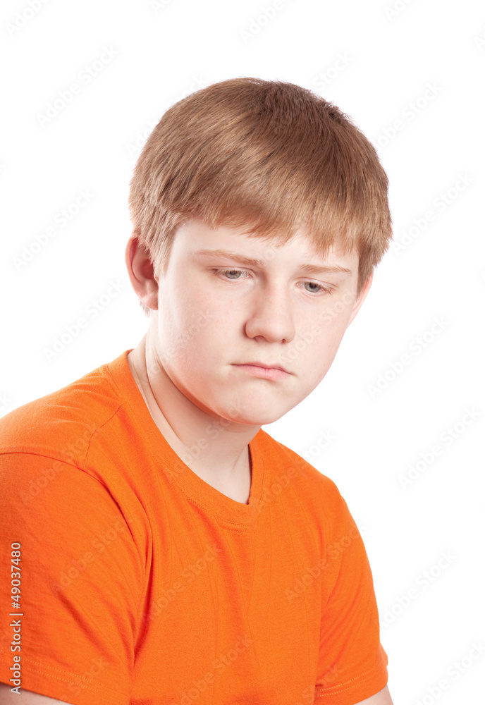sad boy isolated on white sad boy isolated on white