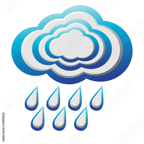 rainy weather icon with clouds vector