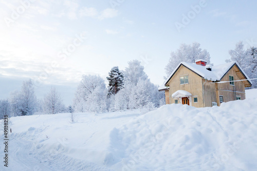 Winter landscape lapland Sweden