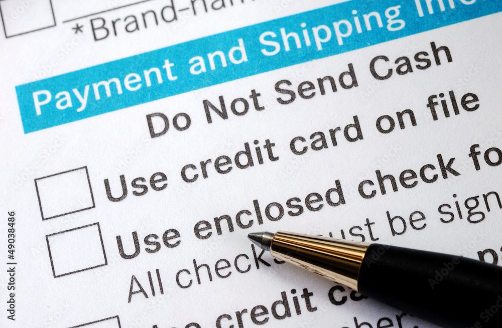 Make payment with Credit card or check concept online shopping Make payment with Credit card or check concept online shopping