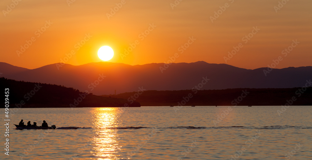Bootstour beim Sonnenuntergang