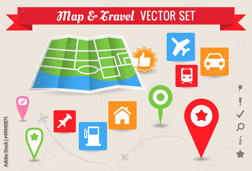 Map & Travel Markers - Vector Set