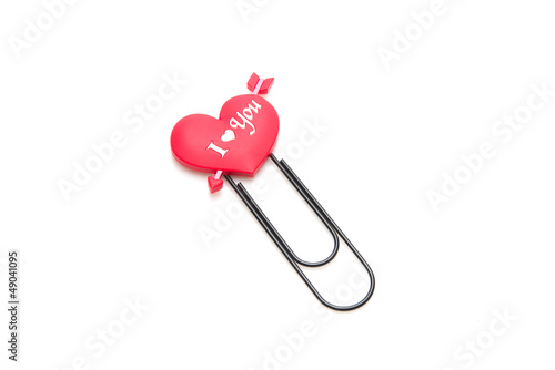 Heart symbol paper clip