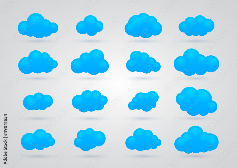 set of Blue clouds set of Blue clouds