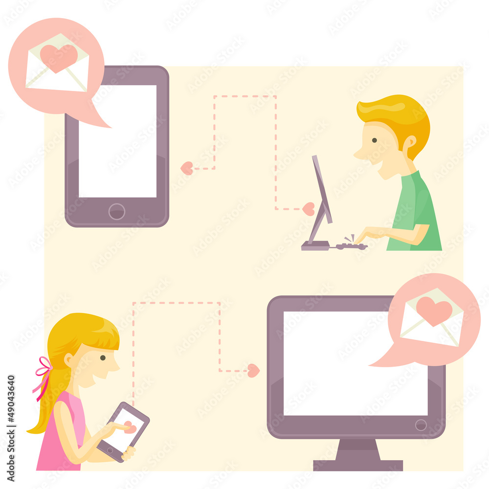 couple sending email couple sending email