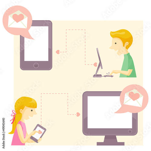 couple sending email