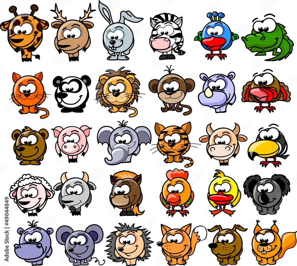 Obraz premium Мультфильм животных вектор