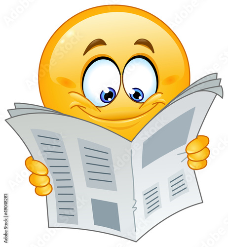 Emoticon with newspaper