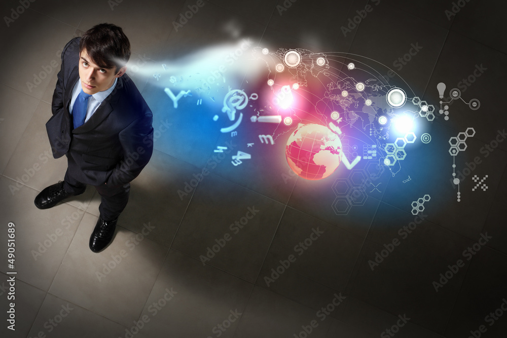 Image of businessman top view Image of businessman top view