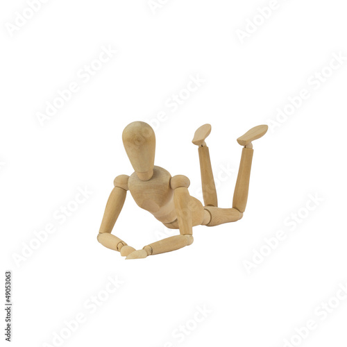 Wooden woman figure in action